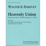 Image links to product page for Heavenly Union- Hymn Tunes from 'Wyeth's Repository' for Flute, Soprano Sax and Keyboard