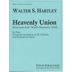Image links to product page for Heavenly Union- Hymn Tunes from 'Wyeth's Repository' for Flute, Soprano Sax and Keyboard