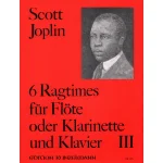 Image links to product page for 6 Ragtimes for Flute/Clarinet and Piano, Vol 3