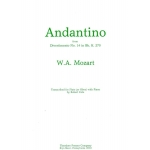 Image links to product page for Andantino from Divertimento No 14 in B flat major arranged for flute and piano, K270