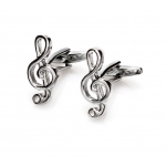 Image links to product page for Silver-Plated Treble Clef Cufflinks