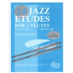 Image links to product page for 24 Jazz Etudes for Two Flutes, Vol 1 (includes CD)