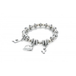 Image links to product page for Luna London Pewter Beads Bracelet with Semiquaver Droplet
