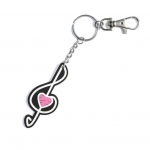 Image links to product page for PVC Key Ring - Heart Treble Clef Design