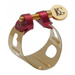 Image links to product page for BG LD0 Duo Clarinet/Alto Saxophone Ligature, Gold Lacquered