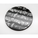 Image links to product page for Music Mug Mats - Black Manuscript Design (Pack of 2)