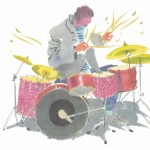 Image links to product page for Mary Woodin Drummer Greetings Card