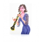 Image links to product page for Mary Woodin Woman Clarinettist Greetings Card