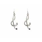 Image links to product page for Stylised Treble Clef Drop Earrings