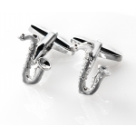 Image links to product page for Silver-Plated Saxophone Cufflinks