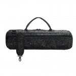 Image links to product page for Beaumont Designer B-foot Flute Case Cover, Black Sparkle