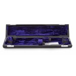 Image links to product page for Wiseman Traditional-Style Flute Case, Black Leather with Purple Lining