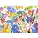 Image links to product page for Mary Woodin 'Wind Band' Greetings Card