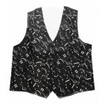 Image links to product page for Tie Studio Music Waistcoat, Black with White Notes, XXXL Size
