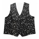 Image links to product page for Tie Studio Music Waistcoat, Black with White Notes, XL Size