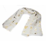Image links to product page for Music Scarf, Gold Notes on Cream Foil Mesh