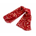 Image links to product page for Music Scarf, Gold Notes on Red Foil Mesh