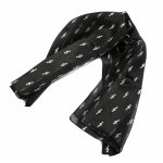 Image links to product page for Music Scarf, Black with Tiny Treble Clefs