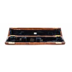 Image links to product page for Wiseman Wooden Traditional-Style Flute Case, Burr Wood Effect with Dark Blue Lining