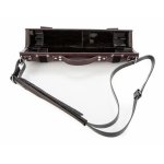 Image links to product page for Wiseman Leather Flute and Piccolo Case, Burgundy Laurel Leather with Dark Blue Lining