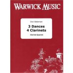 Image links to product page for 3 Dances 4 Clarinets for Clarinet Quartet