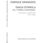 Image links to product page for Danza Espanola No. 6 "Rondalla Aragonesa" for Clarinet/Tenor Saxophone and Piano