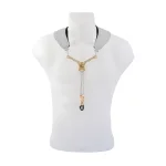 Image links to product page for BG S78YMSH Zen Yoke Alto/Tenor Saxophone Neck Strap White Leather Neck Strap with Metal Hook, Large Size