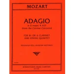 Image links to product page for Adagioin D major (from the Clarinet Concerto) for Clarinet and String Quartet, KV 622