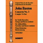 Image links to product page for Concerto No. 3 in G major for Treble Recorder and Piano