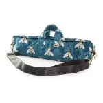 Image links to product page for Funky Flutes Velvet C-foot Flute Case Cover, Bees, Teal