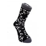 Image links to product page for Music Socks - Grey & White Music Notation (Size 6-11)