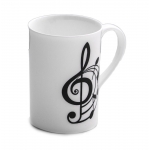 Image links to product page for Bone China Music Themed Mug - Spiral Treble Clef
