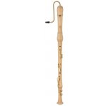 Image links to product page for Moeck 2520 Flauto Rondo Unstained Maple Crook Bass Recorder with Double Keys