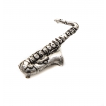 Image links to product page for Music Gifts Pewter Saxophone Pin Badge