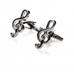 Image links to product page for Silver-plated Treble Clef Cufflinks