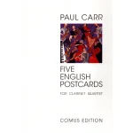 Image links to product page for Five English Postcards for Clarinet Quartet