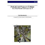 Image links to product page for Prelude and Fugue in G Major for Clarinet Quintet