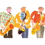 Image links to product page for Mary Woodin Baritone Sax Band Greetings Card