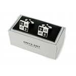 Image links to product page for Contemporary Square Music Note Cufflinks