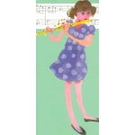 Image links to product page for Mary Woodin Girl Flautist Greetings Card