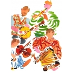 Image links to product page for Mary Woodin Folk Band Greetings Card