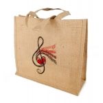 Image links to product page for Jute Bag with Treble Clef Design