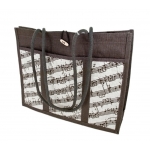 Image links to product page for Jute City Tote Bag With Music Stave Design