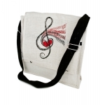 Image links to product page for Jute Cross Body Zipper Bag With Treble Clef Design