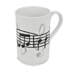 Image links to product page for Bone China Music Themed Mug - White with Black Music Notes