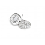 Image links to product page for Ellen Burr Sterling Silver Flute Open Hole Key Stud Earrings