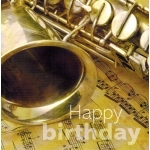 Image links to product page for Saxophone Birthday Card
