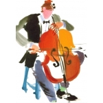 Image links to product page for Mary Woodin 'The Cellist' Greetings Card