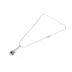 Image links to product page for Ellen Burr Sterling Silver Flute Trill Key Pendant with Rhodolite