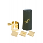 Image links to product page for Vandoren LC06P Soprano Saxophone Optimum Ligature: Gold-plated, Plastic Cap